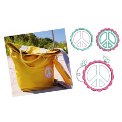 Stickdatei Peace Schmetterlinge